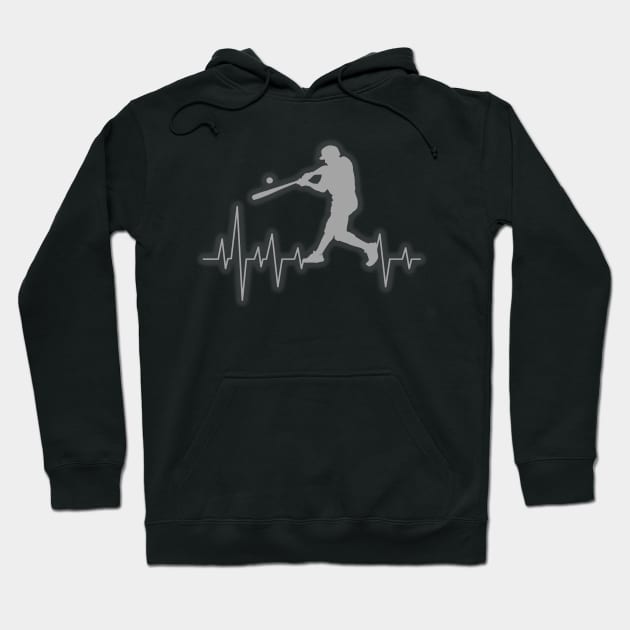 Baseball Heartbeat Elevated Heart Beat Clean Hit Hoodie by theperfectpresents